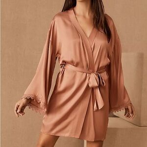 BHLDN Matine Lace Trim Robe with Tie